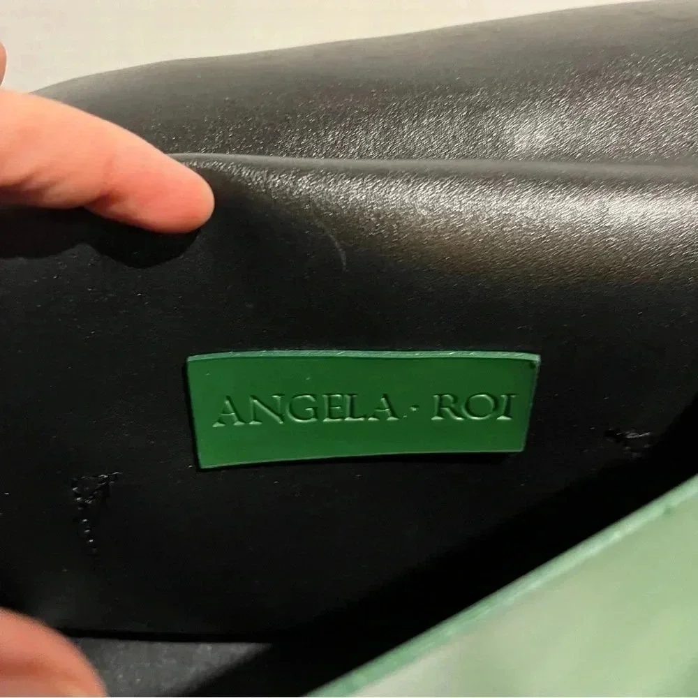 Angela Roi Green Crossbody Shoulder Handbag Flap Messenger Front Buckle
